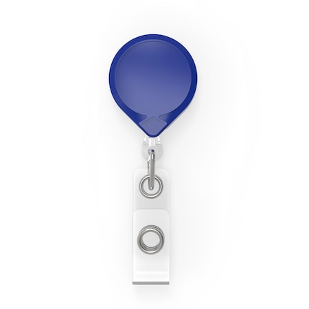 Key-Bak KEYBAK Round MINI-BAK Small Retracting Reel - Blue, Swivel Clip Clip, ID Badge Strap, 5PK 0065-006